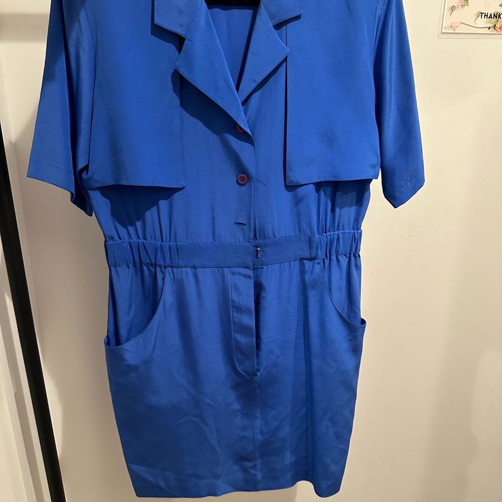 VTG Silk Dress sz 8- 80’s with 40’s Revival